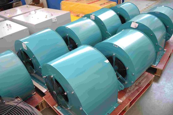 สามเฟส 4 เสา 1160 รอบต่อนาทีพัดลมแบบแรงเหวี่ยงขาเข้าคู่พร้อมใบมีดชุบสังกะสี 225 มม